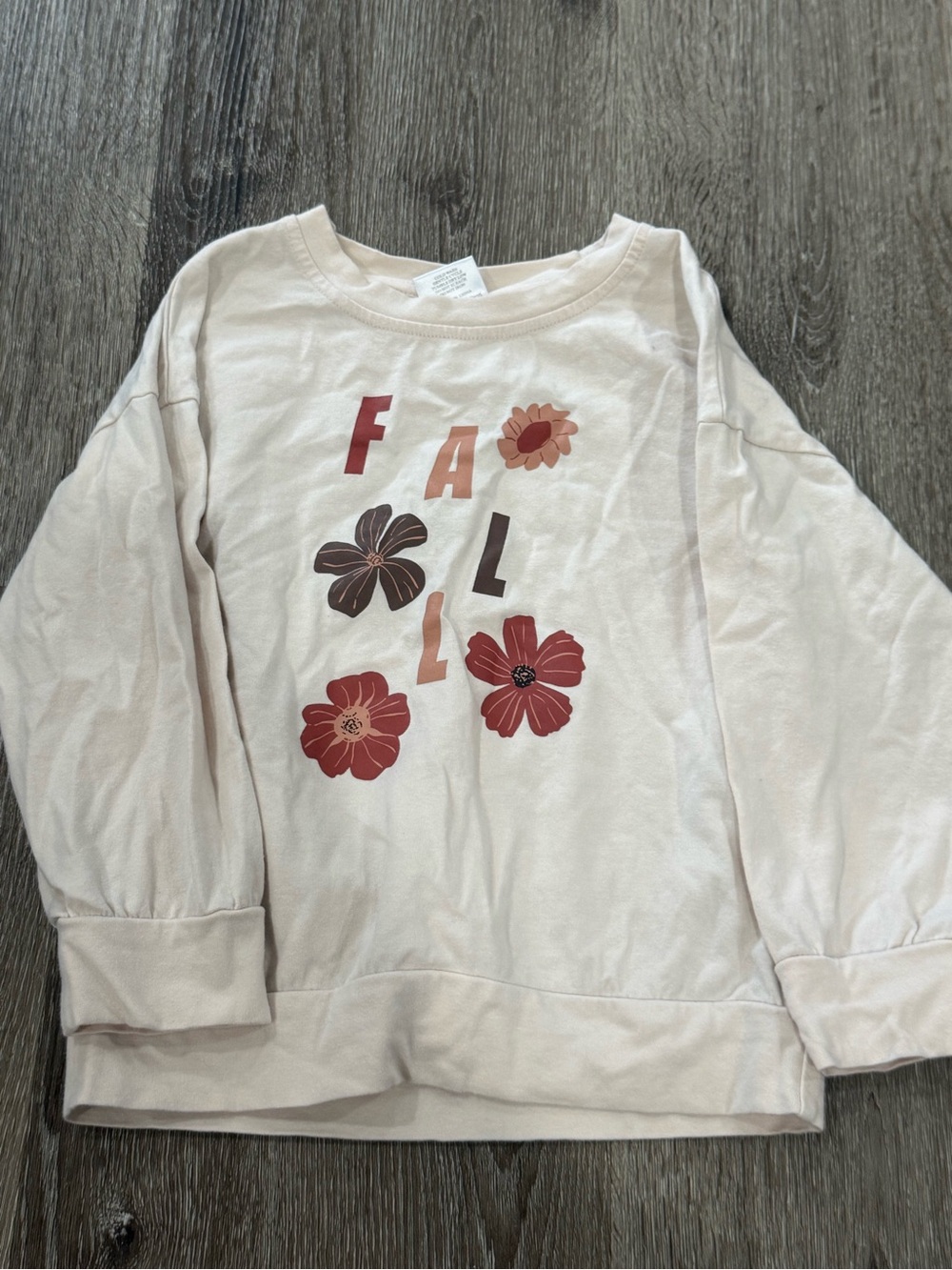 Source Unknown Light Pink Long-Sleeve 'FALL' Floral Tee